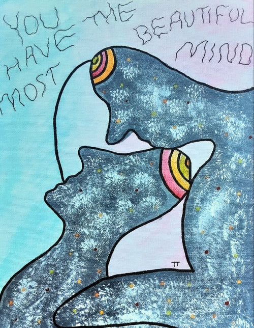 Beautiful Mind Art Print, Funky Home Decor (8x10)