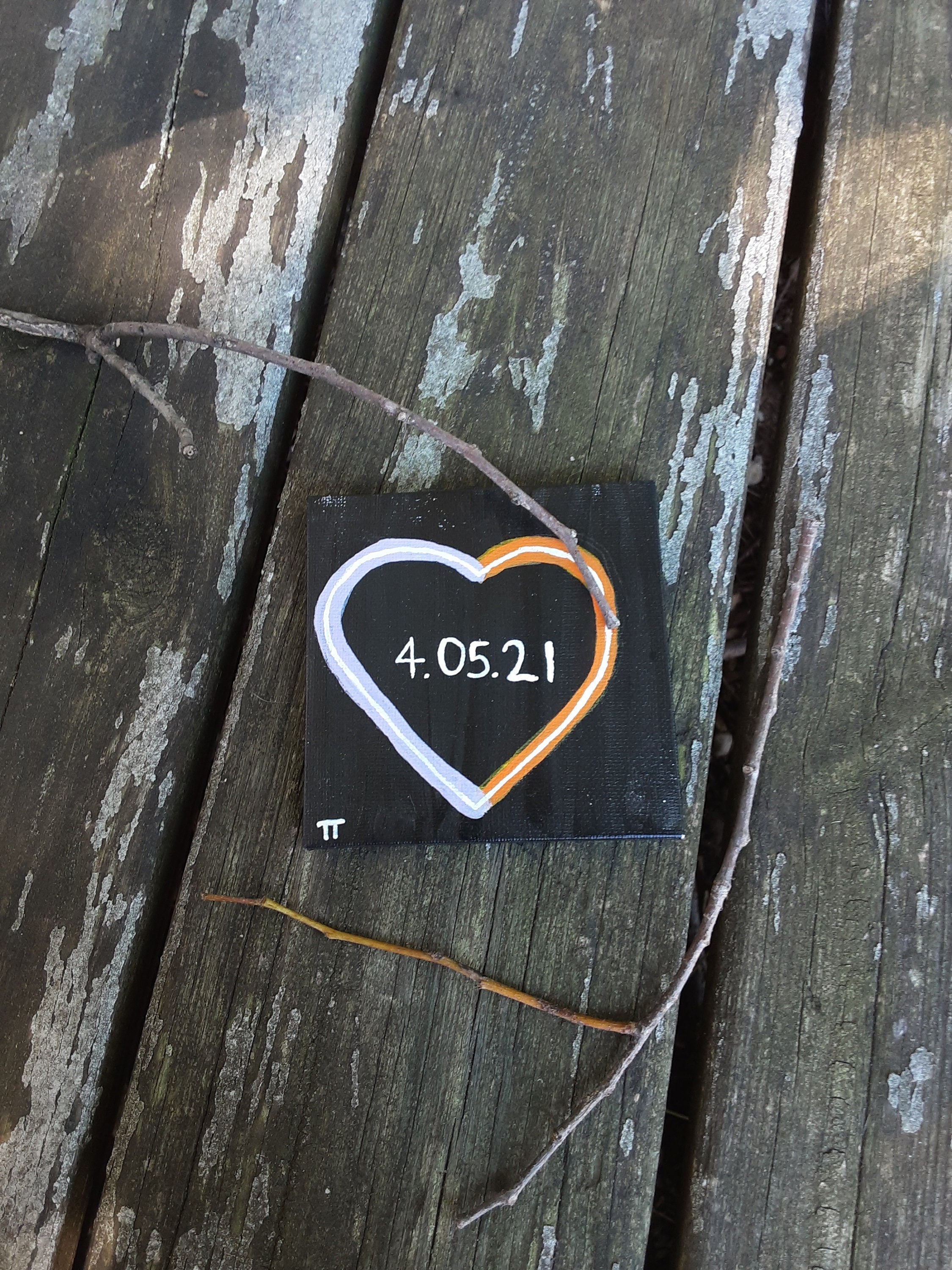 Custom Heart & Date Mini Canvas